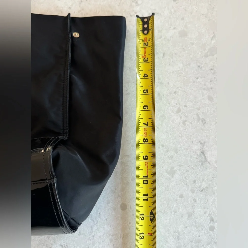 Tory Burch Black Nylon Tote with Patent Logo - Picture 12 of 15